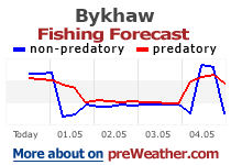Bykhaw fishing forecast