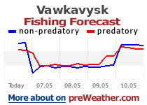 Vawkavysk fishing forecast